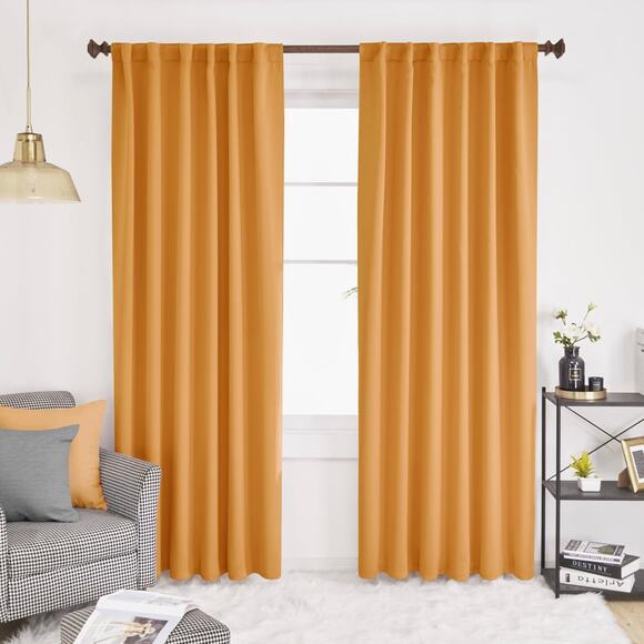 Deconovo Solid Back Tab and Rod Pocket Curtains 52x84 , Set Of 2 - Picture 1 of 4